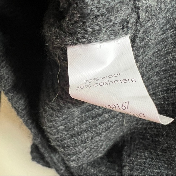 27 Miles Malibu Warner Grey Neck Fringe Long Sleeve Sweater Small - Picture 5 of 5